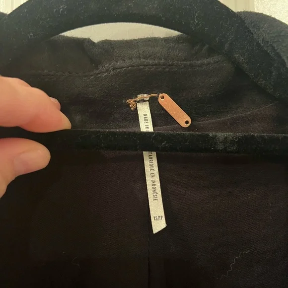 Free People Black Suede Leather Jacket with Gold Studs - Picture 6 of 8